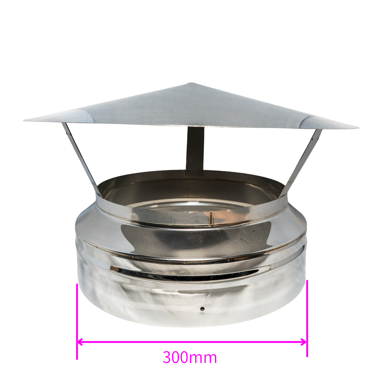 ■”二重煙突 内径250ミリ・外径300ミリ レインキャップ(煙突トップ)未塗装品