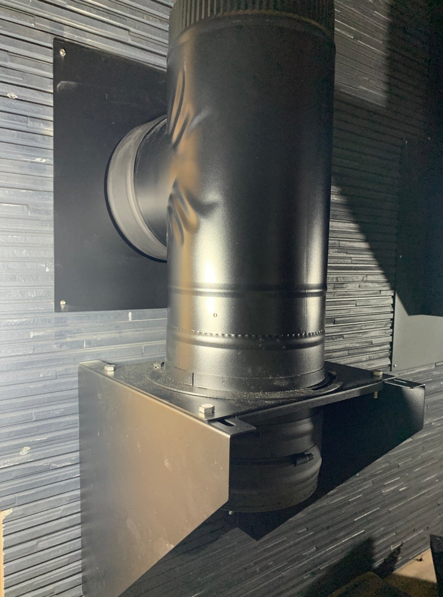 □”二重煙突 T菅(ティー管)内径200ミリ・外径250ミリ キャップ一個付き