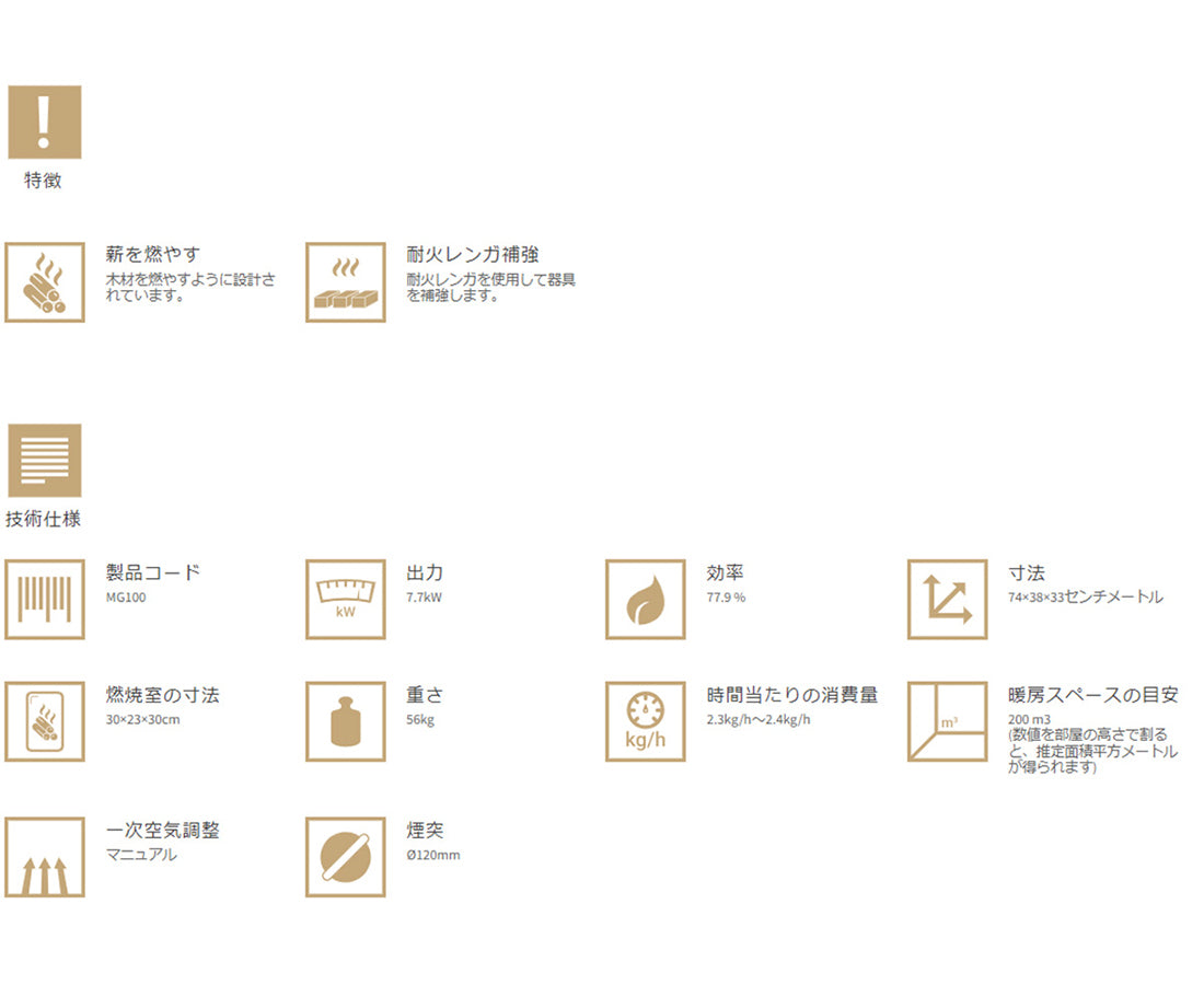 # MG100 鋼板製薪ストーブ ギリシャ製
