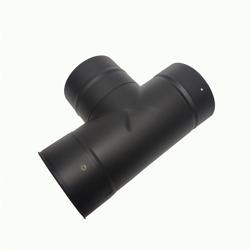 □一重煙突 T管(ティー管)径200ミリ キャップ付き 耐熱600℃塗装