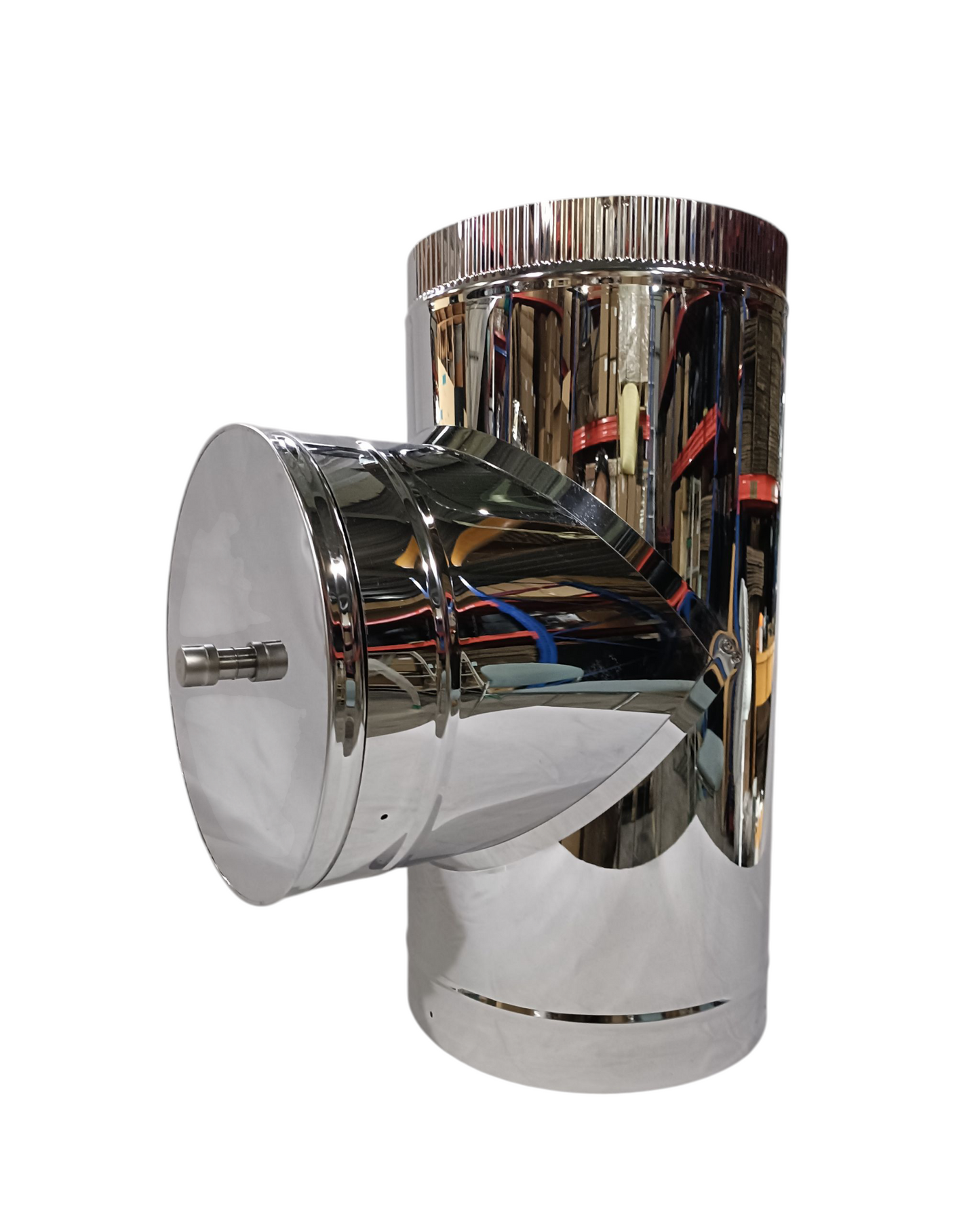 ■”二重煙突 T菅(ティー管)内径250ミリ・外径300ミリ キャップ一個付き 未塗装品