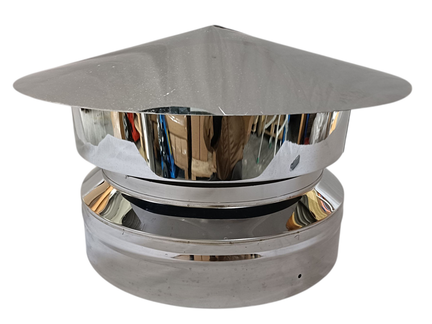 ■”二重煙突 内径250ミリ・外径300ミリ レインキャップ(煙突トップ)未塗装品