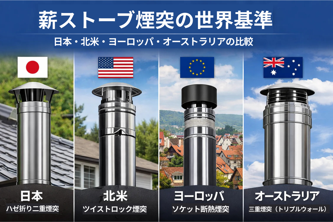 世界の薪ストーブ煙突はなぜ違う？ ソケット・ツイストロック・トリプルウォールを解説