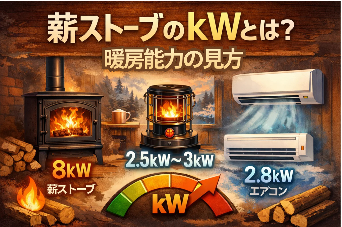 薪ストーブのkWとは？暖房能力の見方｜石油ストーブ・エアコン比較