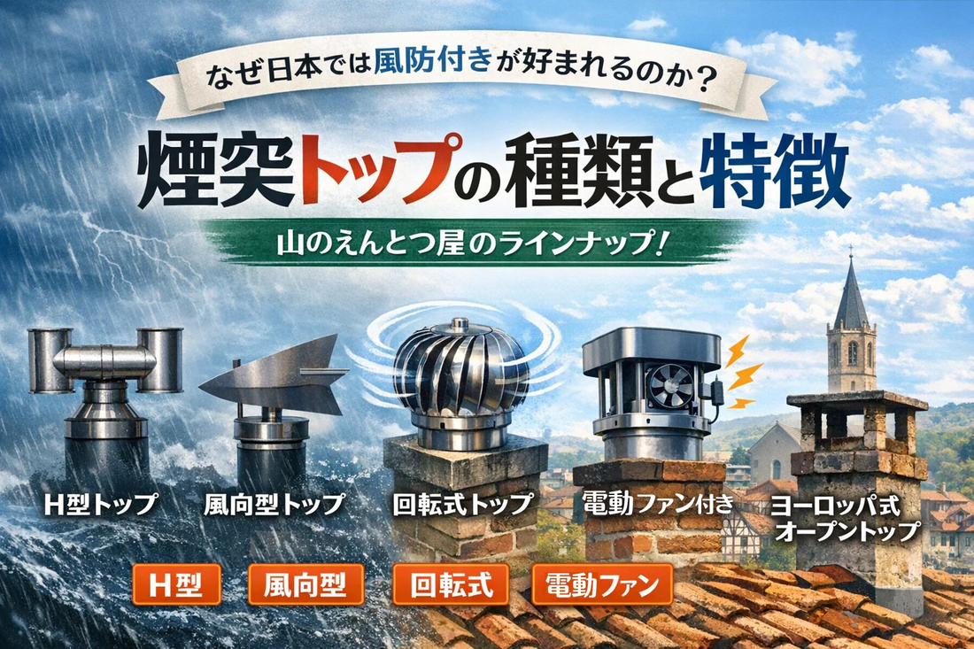 なぜ日本では風防付きのレインキャップが好まれるのか？煙突トップの種類とそれぞれの特徴