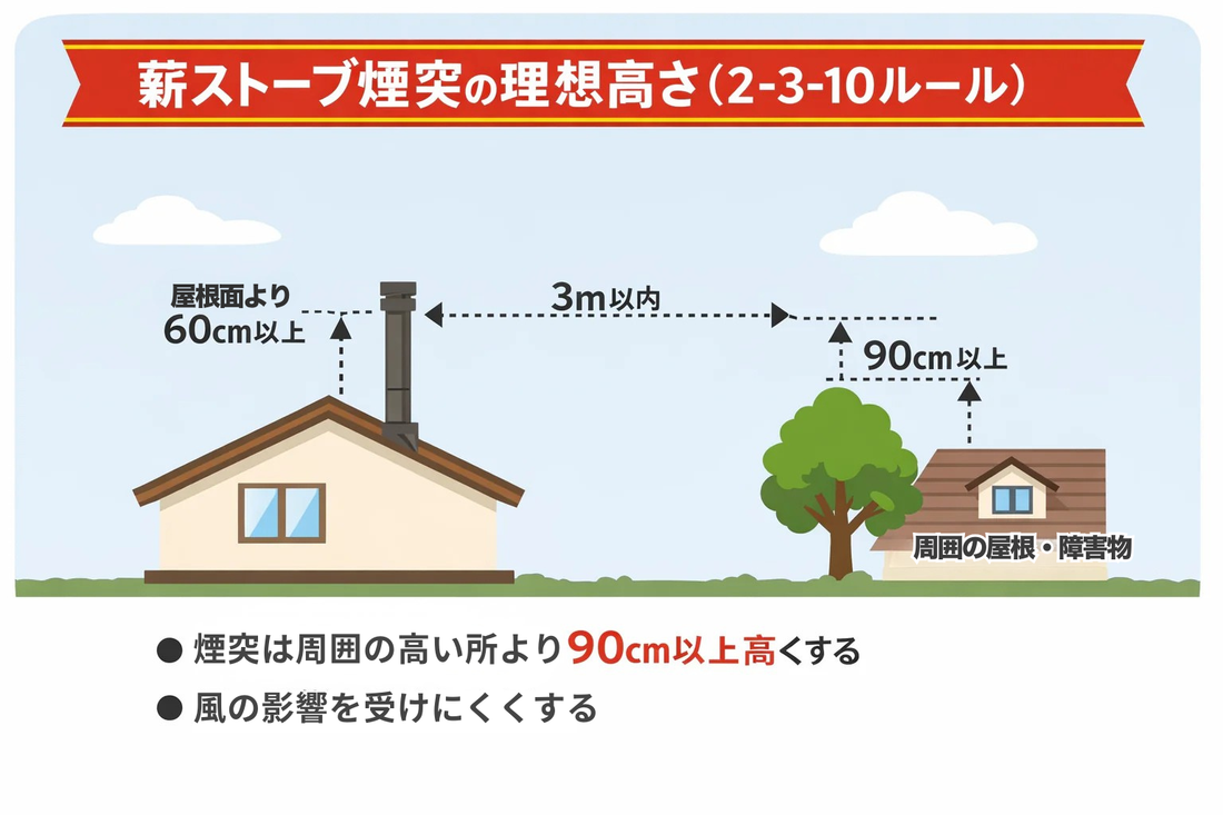 煙突高さとドラフトの関係 2-3-10ルールは絶対なのか？