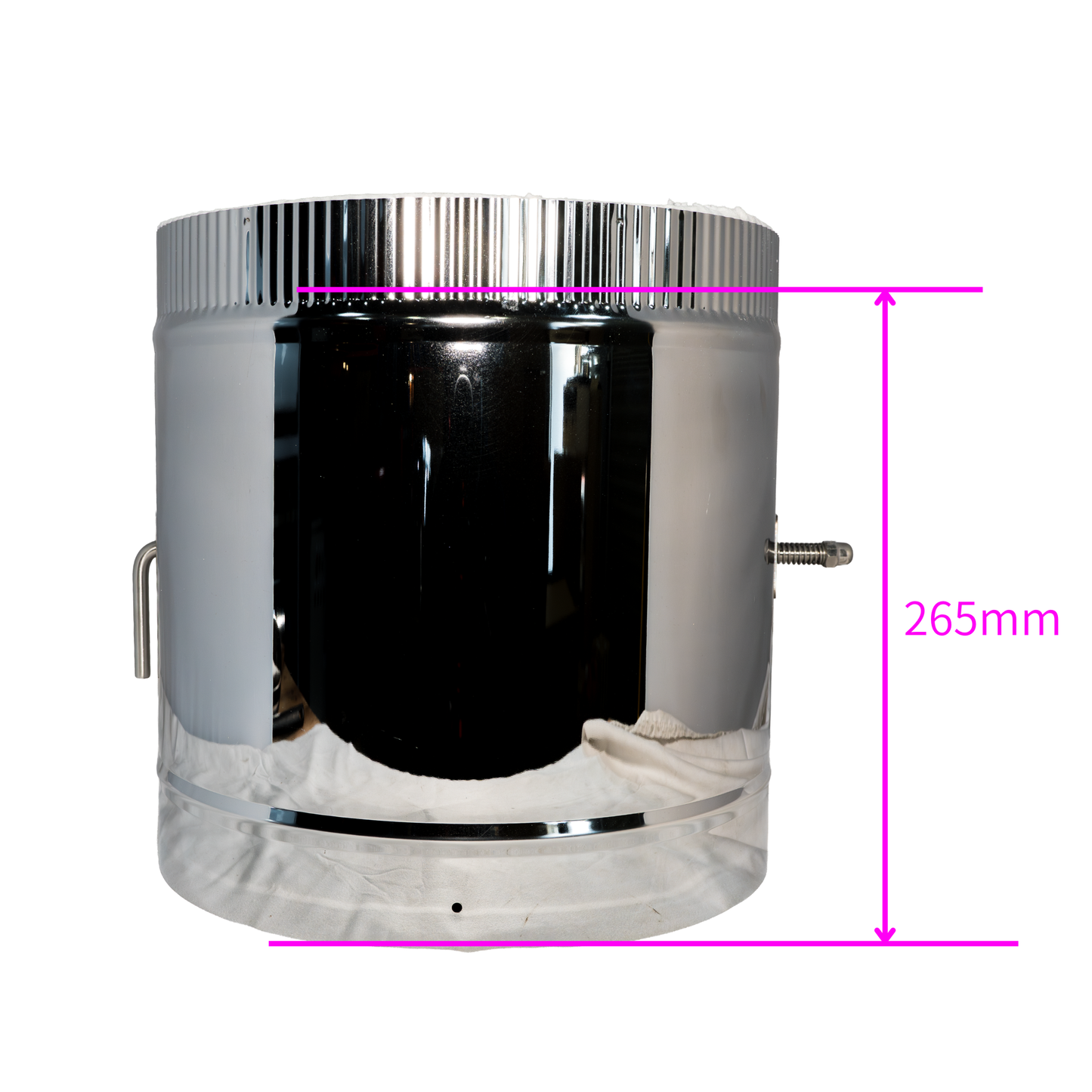■”二重煙突ダンパー管0.3M 内径250ミリ・外径300ミリ　断熱材入り