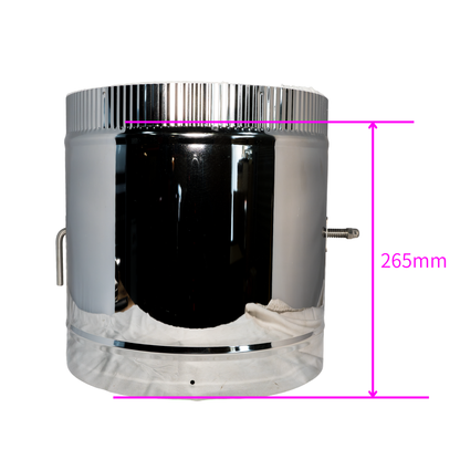■”二重煙突ダンパー管0.3M 内径250ミリ・外径300ミリ　断熱材入り