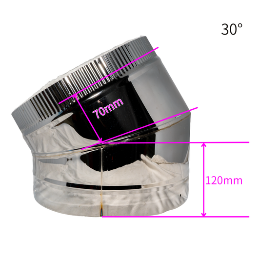 ■”二重煙突　Ｌ管（エル管）90度 45度 30度 15度　内径250ミリ・外径300ミリ 未塗装品