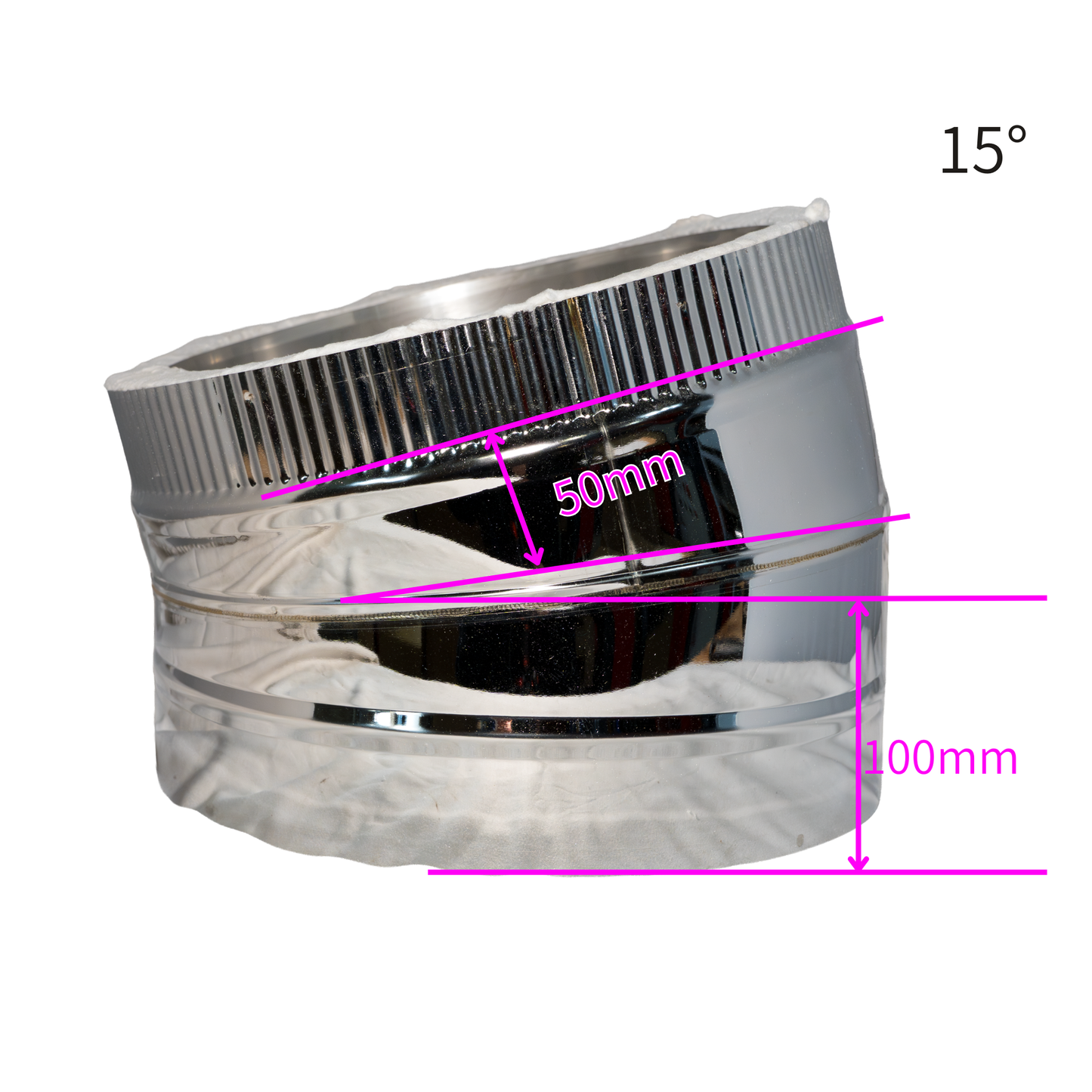 ■”二重煙突　Ｌ管（エル管）90度 45度 30度 15度　内径250ミリ・外径300ミリ 未塗装品