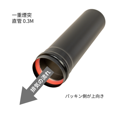 ペレットストーブ用 80mm 一重煙突スターターセット（気密パッキン付き)