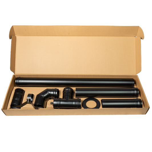 ペレットストーブ用 80mm 一重煙突スターターセット（気密パッキン付き)