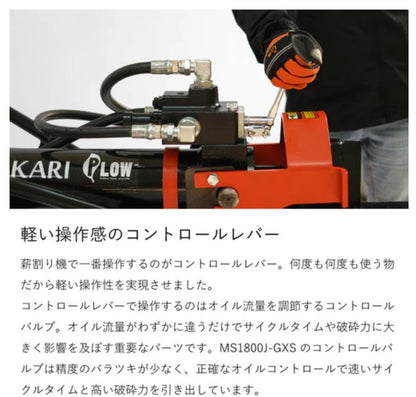 【ご予約商品】PLOW　エンジン薪割り機 MS1800J-GXS　国産品　送料込み