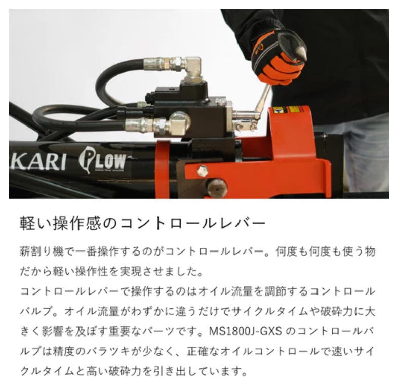 【ご予約商品】PLOW　エンジン薪割り機 MS1800J-GXS　国産品　送料込み