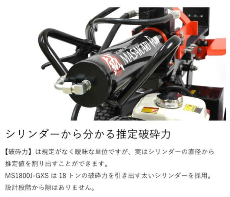 【ご予約商品】PLOW　エンジン薪割り機 MS1800J-GXS　国産品　送料込み