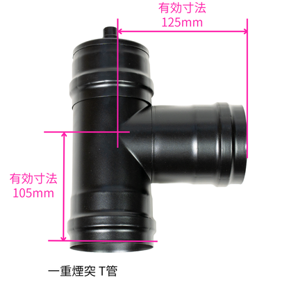 ペレットストーブ用 80mm 一重煙突スターターセット（気密パッキン付き)
