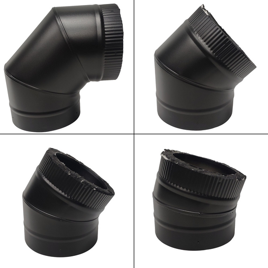 ◎二重煙突　Ｌ管（エル管）90度・45度・30度・15度　内径125ミリ・外径175ミリ