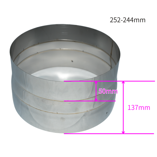 ■異径アダプター　一重煙突　未塗装品　252ミリー244ミリ、252ミリー200ミリ、252ミリー150ミリ