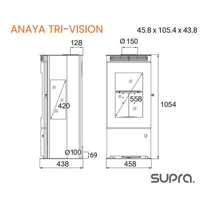 フランスSUPRA社製　ANAYA TRI-VISION（アナヤ トリビジョン）鋼板製薪ストーブ