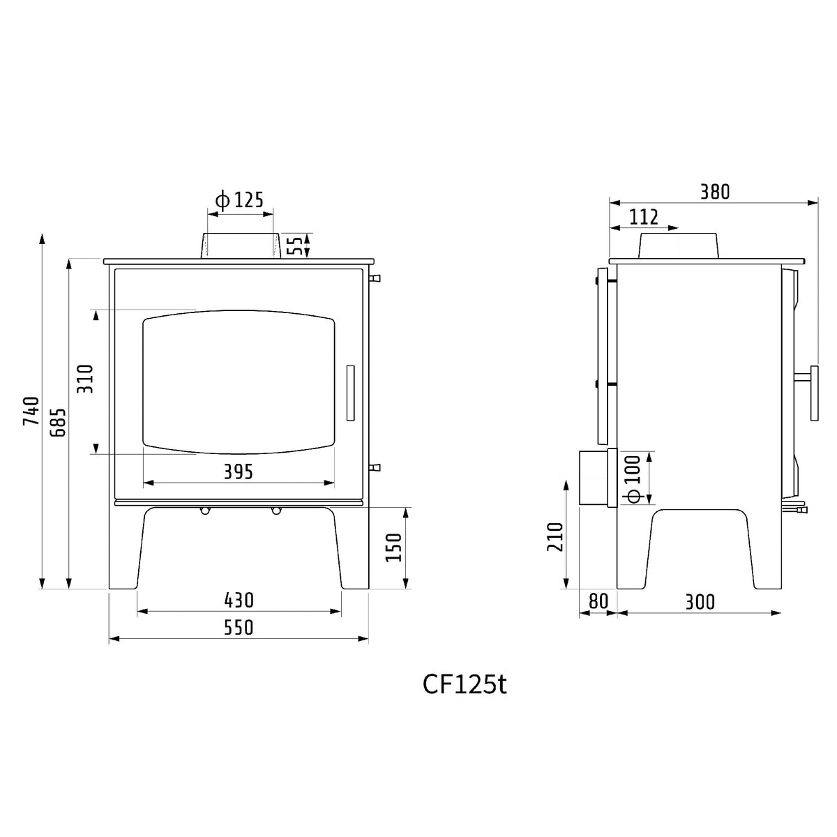 # CF125　小型 鋼板製 ストーブ　12.5kw