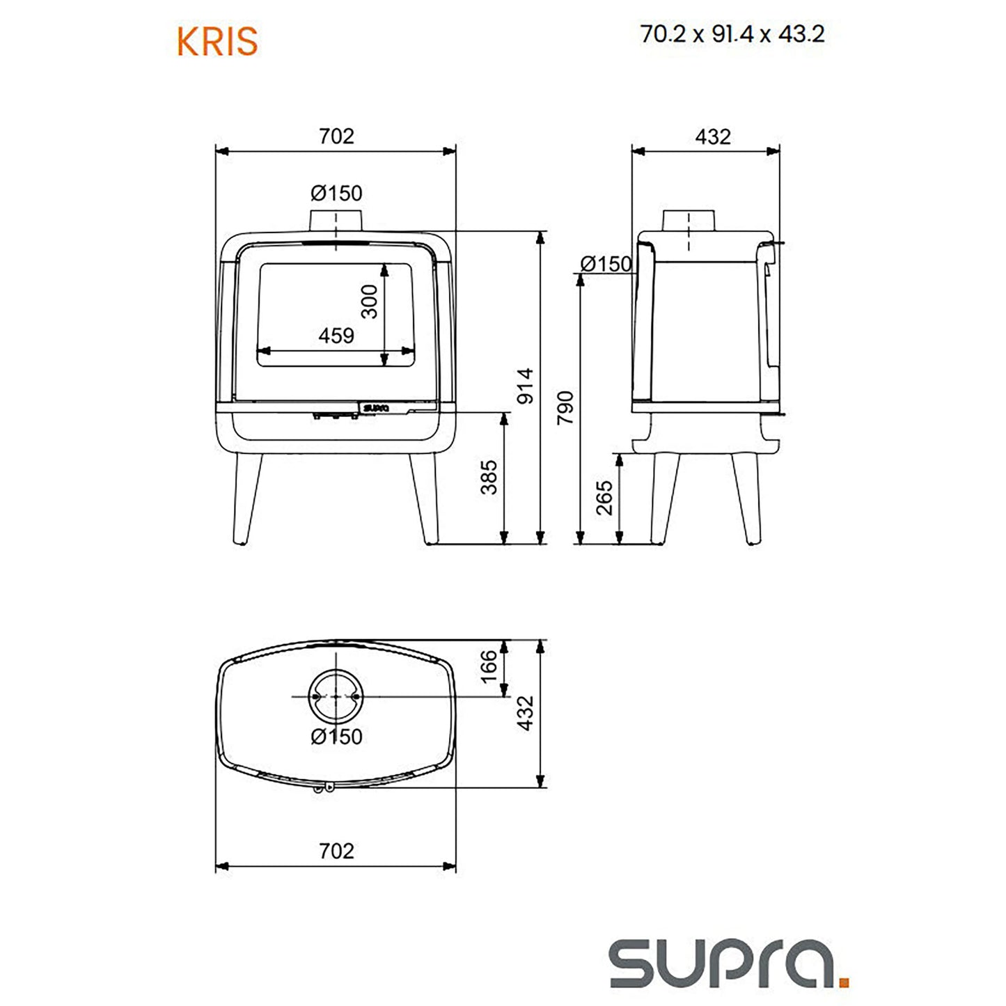 フランスSUPRA社製　KRIS（クリス）鋳物製薪ストーブ