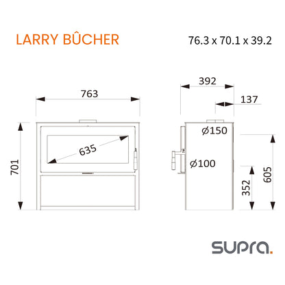 フランスSUPRA社製　LARRY BÛCHER（ラリー ブッシェ）鋼板製薪ストーブ