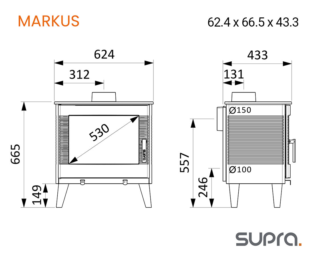 フランスSUPRA社製　MARKUS（マーキュス）鋳物製薪ストーブ