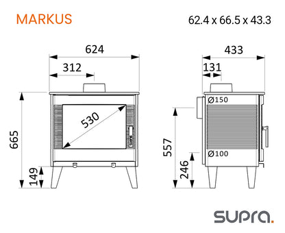 フランスSUPRA社製　MARKUS（マーキュス）鋳物製薪ストーブ