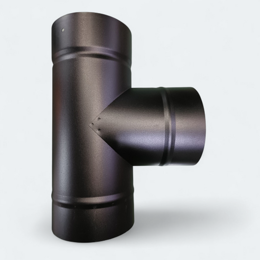 ○一重煙突　Ｔ管（ティー管）径125ミリ　キャップ付き　耐熱600℃塗装