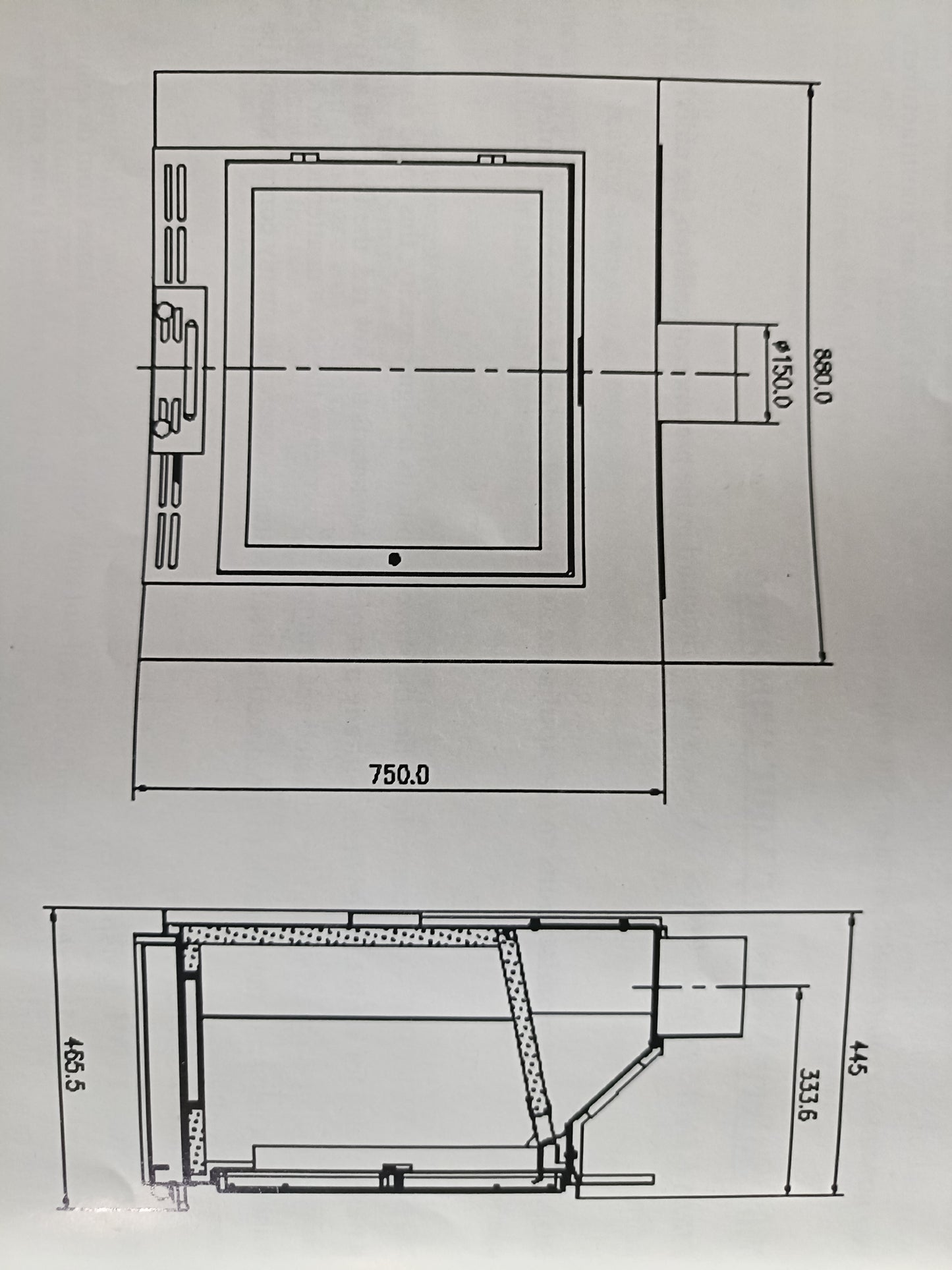 埋込型の薪ストーブ