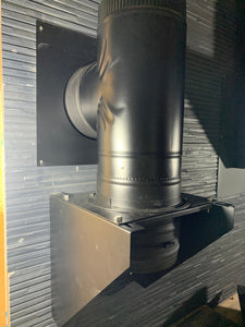 Double chimney inner diameter 150 mm, outer diameter 200 mm Support base (for external wall mounting)