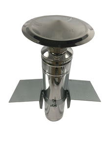 Double chimney outer diameter 130 mm inner diameter 80 mm rain cap (chimney top) unpainted stainless steel