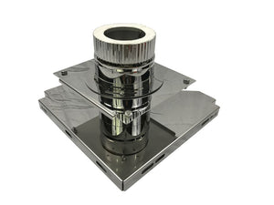 Double chimney inner diameter 80 mm, outer diameter 130 mm Support base (for exterior wall mounting)