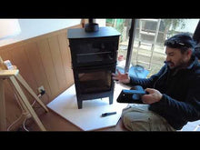Load and play video in Gallery viewer, CF805-T Small steel wood stove 8kw External air introduction model Cozy Fire
